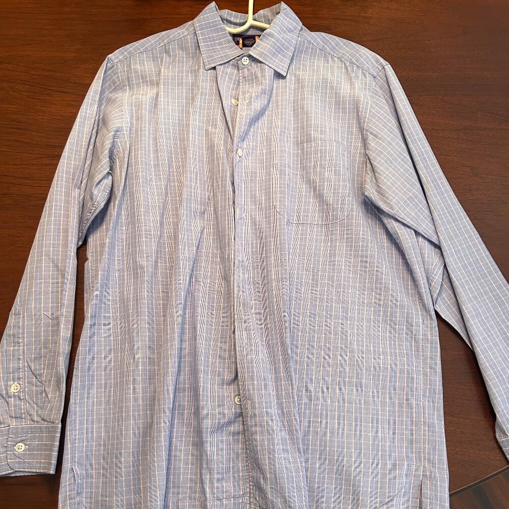 Ralph Lauren Purple Label Mens long sleeve Shirt blue/pink plaid sz M
